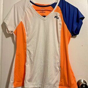 Womens Size XL Fila Sport Athletic/Running Shirt w/Hidden Zip Pocket-Tricolor